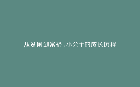 从贫困到富裕,小公主的成长历程