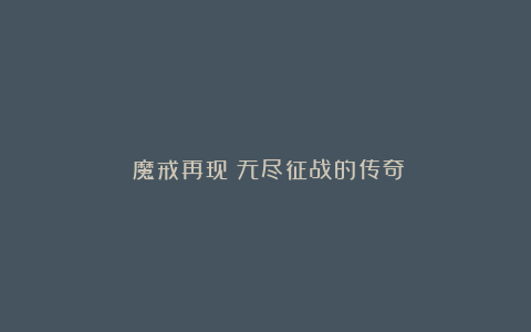 《魔戒再现:无尽征战的传奇》
