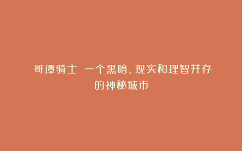 《哥谭骑士》：一个黑暗、现实和理智并存的神秘城市