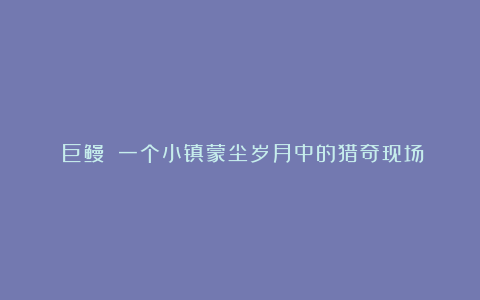 《巨鳗》：一个小镇蒙尘岁月中的猎奇现场