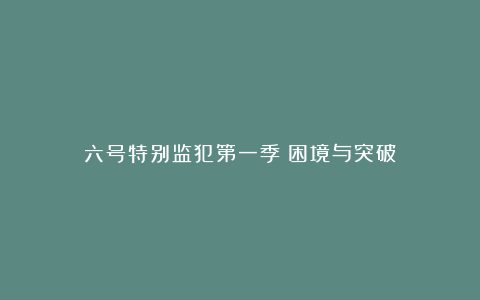 六号特别监犯第一季：困境与突破