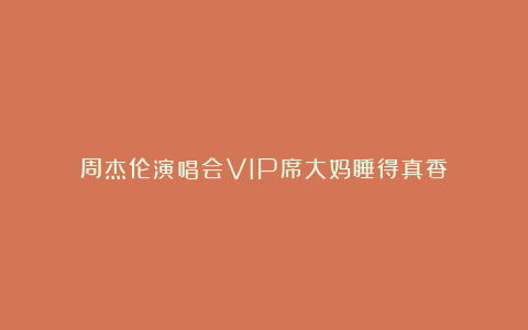 周杰伦演唱会VIP席大妈睡得真香