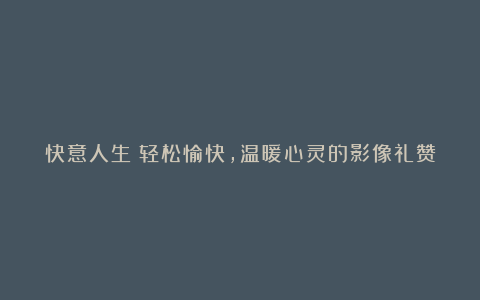 快意人生：轻松愉快，温暖心灵的影像礼赞