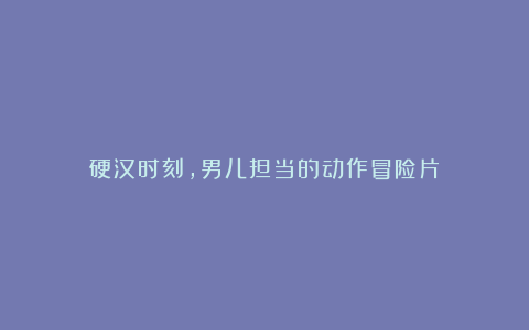 硬汉时刻,男儿担当的动作冒险片