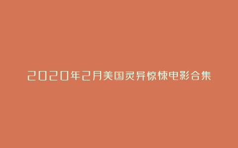 2020年2月美国灵异惊悚电影合集