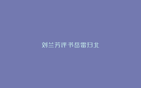 刘兰芳评书岳雷扫北