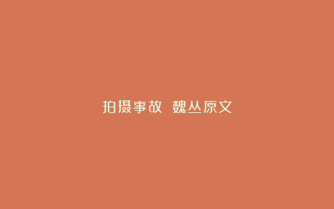 拍摄事故 魏丛原文