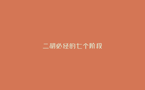 二胡必经的七个阶段
