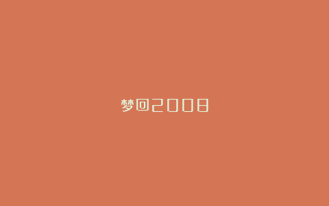 梦回2008