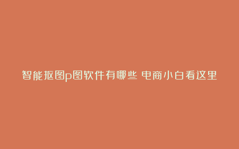 智能抠图p图软件有哪些?电商小白看这里