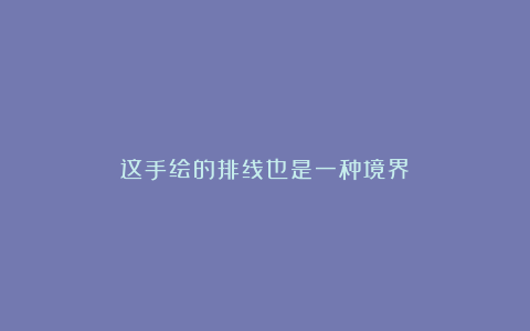 这手绘的排线也是一种境界!