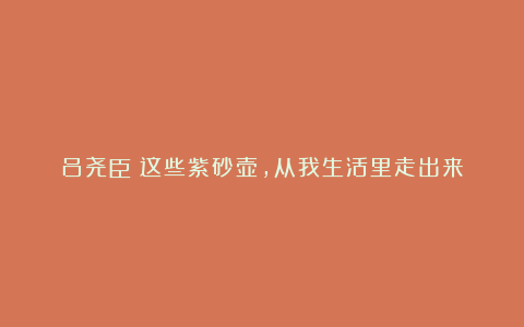 吕尧臣：这些紫砂壶，从我生活里走出来