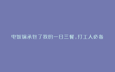 电饭锅承包了我的一日三餐,打工人必备!