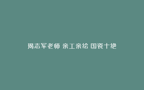 揭志军老师《亲工亲绘》国瓷十绝