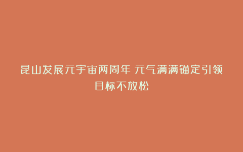 昆山发展元宇宙两周年:元气满满锚定引领目标不放松