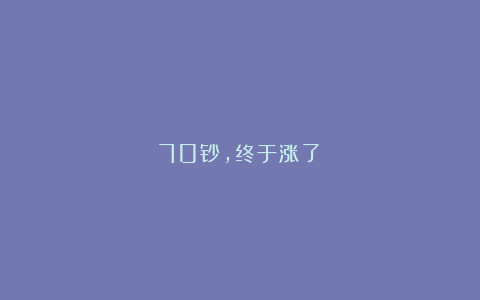 70钞,终于涨了!