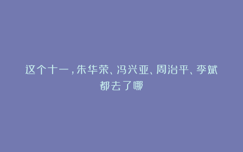 这个十一,朱华荣、冯兴亚、周治平、李斌都去了哪?