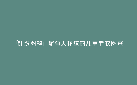 「针织图解」​配有大花纹的儿童毛衣图案