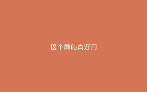 这个网站真好用