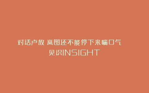 对话卢放：岚图还不能停下来喘口气 | 见识INSIGHT