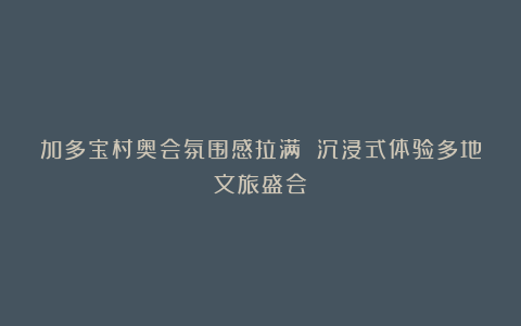 加多宝村奥会氛围感拉满 沉浸式体验多地文旅盛会