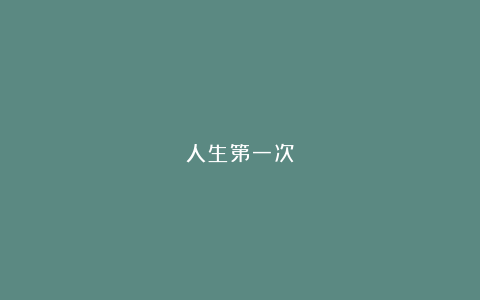 人生第一次