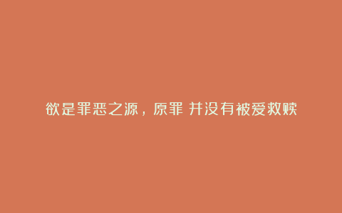 欲是罪恶之源，《原罪》并没有被爱救赎