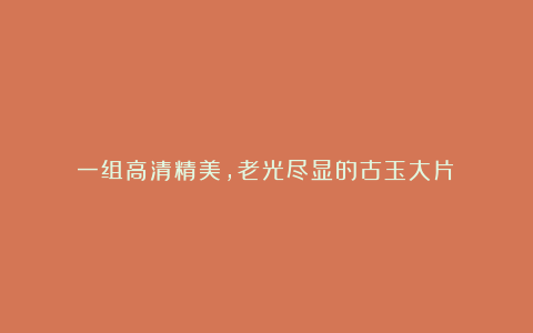 一组高清精美,老光尽显的古玉大片!