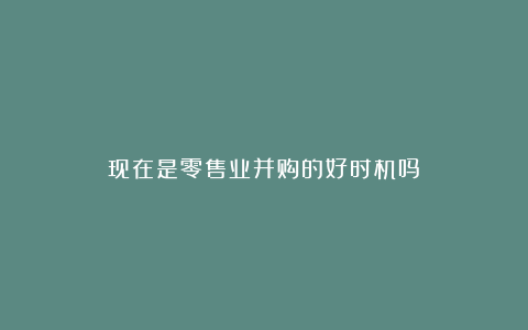 现在是零售业并购的好时机吗?