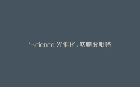 Science：光催化，呋喃变吡咯