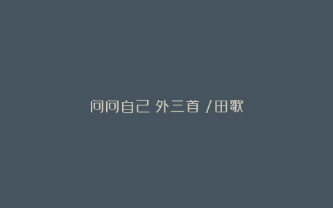 问问自己（外三首）/田歌