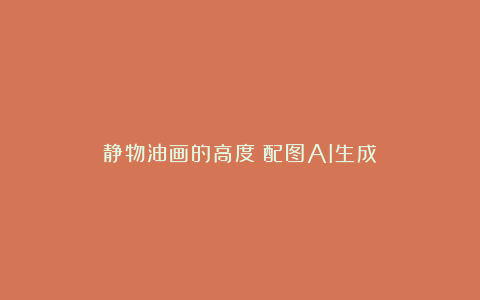 静物油画的高度(配图AI生成)