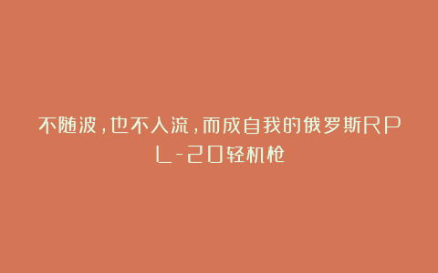 不随波,也不入流,而成自我的俄罗斯RPL-20轻机枪