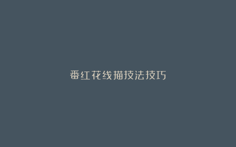 番红花线描技法技巧