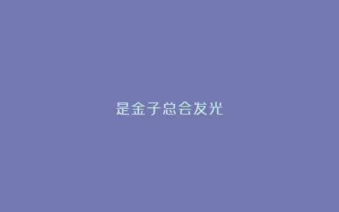 是金子总会发光