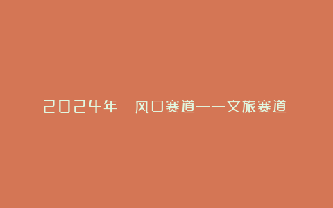 2024年🌪风口赛道——文旅赛道‼️