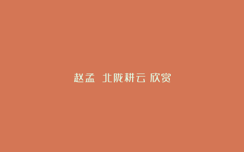 赵孟頫《北陇耕云》欣赏