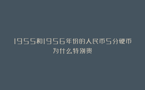 1955和1956年份的人民币5分硬币为什么特别贵?