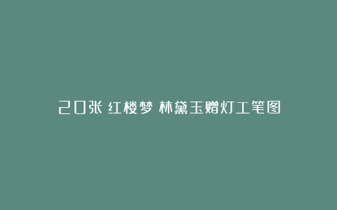 20张《红楼梦》林黛玉赠灯工笔图