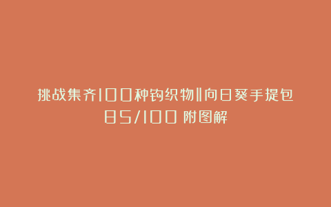 挑战集齐100种钩织物‖向日葵手提包(85/100)附图解