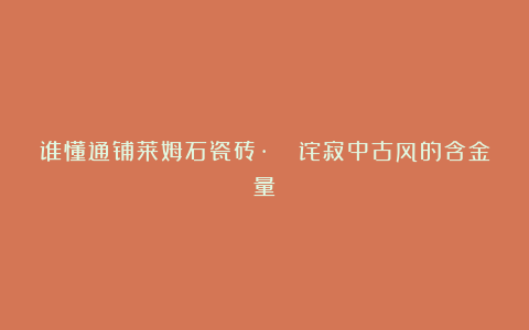 谁懂通铺莱姆石瓷砖·🍂诧寂中古风的含金量!