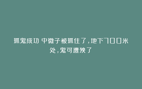 抓鬼成功!中微子被抓住了,地下700米处,鬼可遭殃了!