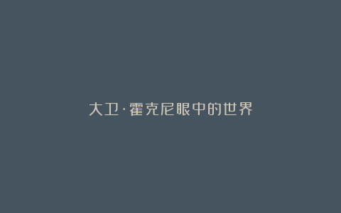 大卫·霍克尼眼中的世界