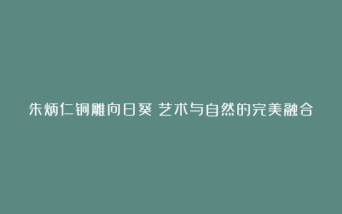 朱炳仁铜雕向日葵:艺术与自然的完美融合
