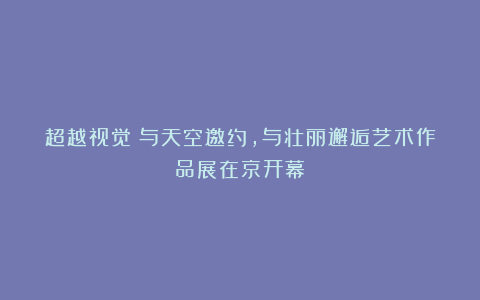 超越视觉:与天空邀约,与壮丽邂逅艺术作品展在京开幕