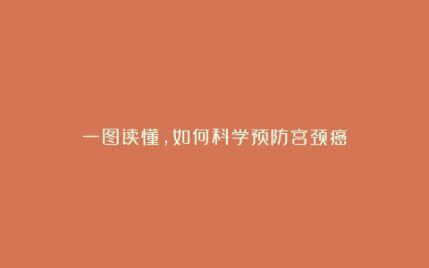 一图读懂,如何科学预防宫颈癌