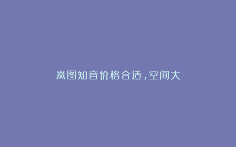岚图知音价格合适,空间大