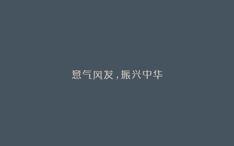 意气风发,振兴中华