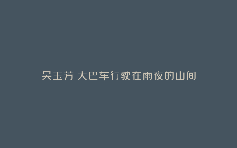 吴玉芳:大巴车行驶在雨夜的山间