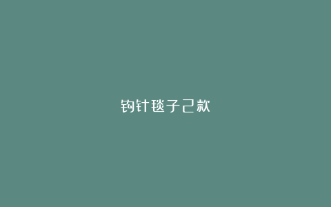 钩针毯子2款